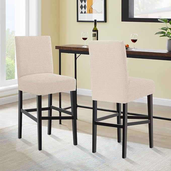 Turquoize 100% Waterproof Bar Stool Cover Stretch Washable Barstool Seat Covers - Image 2