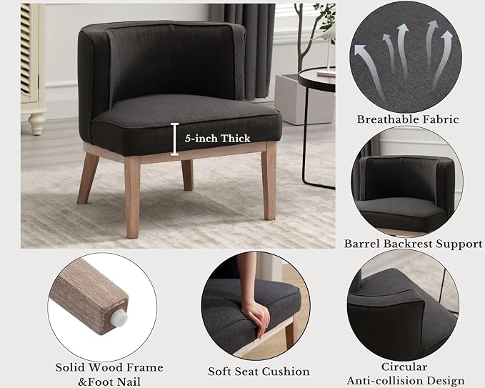 Gray Barrel Chairs Set of 2 - Image 6