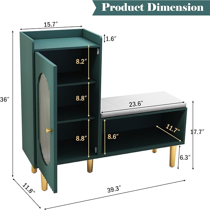 HLR Storage Bench Set of 2, L-Shaped Storage Cabinet - Image 2