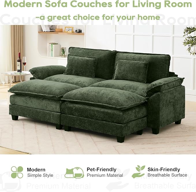 Oprisen 86" Modular Sectional Sofa, Comfy Cloud Couch Sectional Sofa - Image 7