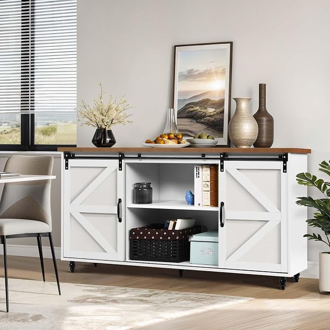 4ever2buy Farmhouse Coffee Bar Cabinet - Image 10