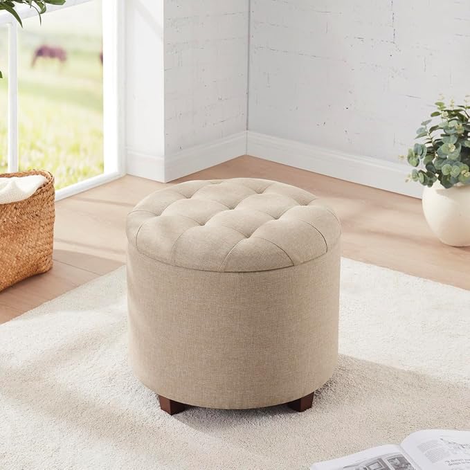 Ornavo Home Round Storage Ottoman - Image 7