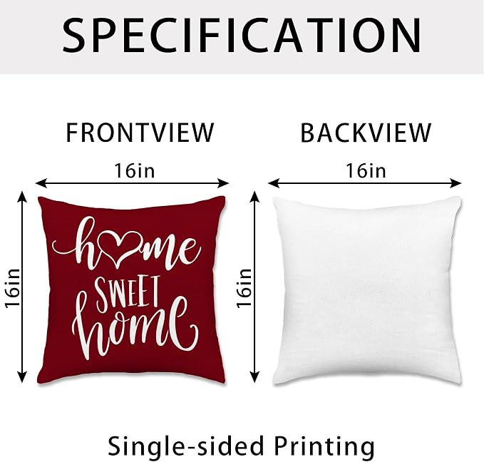 Hexagram Geometric Burgundy Pillow Covers 16x16 Set of 4, Decorative Outdoor - Image 4