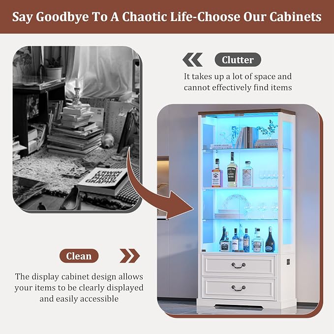 TAGELIER 67" Tall Display Cabinet - Image 6