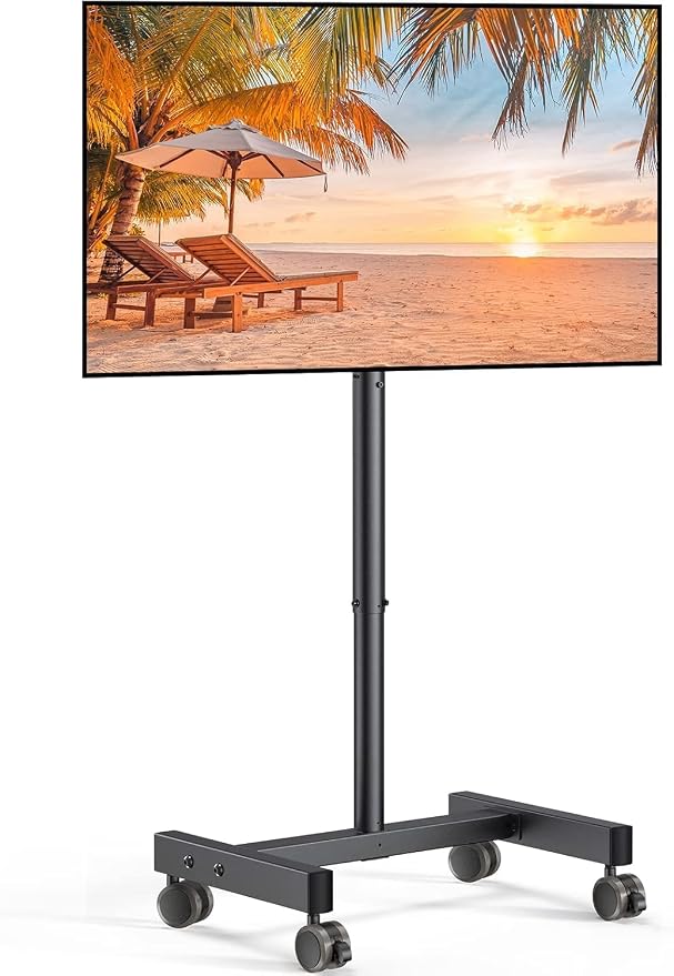 Perlegear Rolling TV Stand, Mobile TV Stand on Wheels by Perlegear