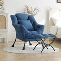 Lazy Chair with Ottoman, Reading Chair with a Pillow, Leisure Sofa Armchair by HomeEastllyHome