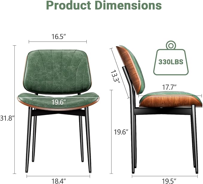 YaFiti Dining Chairs Set of 2, Dining Room and Kitchen Chairs, Mid Century - Image 2