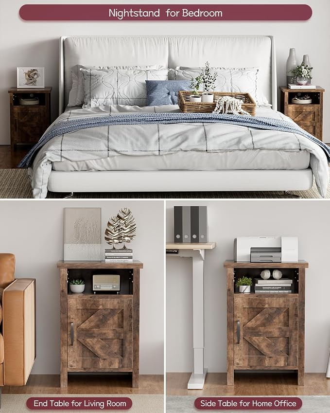 YESHOMY Farmhouse Modern Nightstand - Image 6