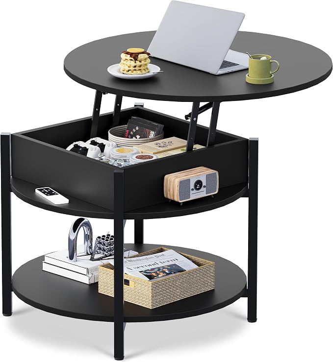 WLIVE Round Lift Top Coffee Table by WLIVE