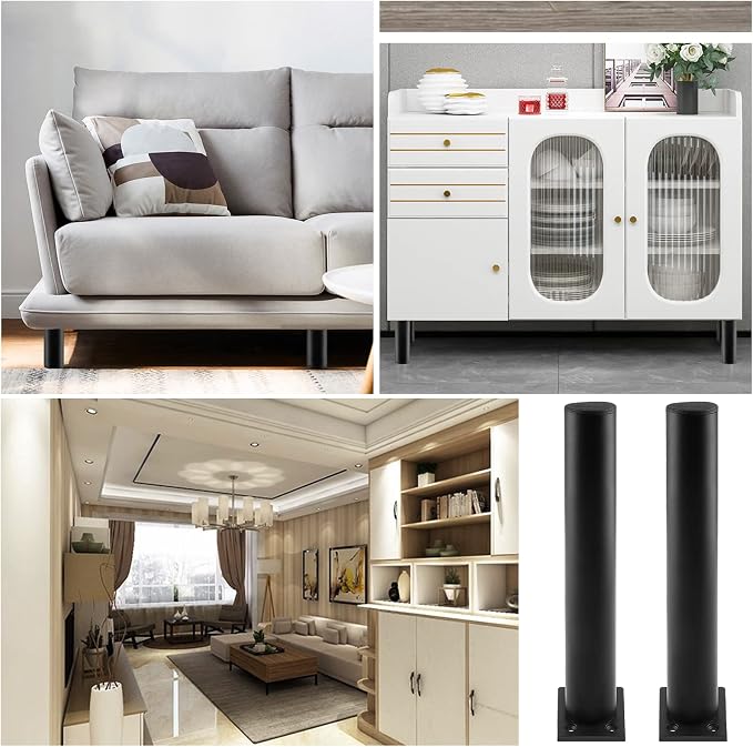 Set of 4 Furniture Legs 10 Inch, Adjustable Aluminum Alloy Cabinet Legs - Image 7