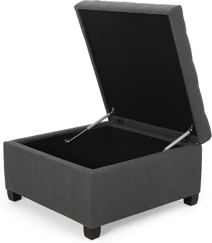 Christopher Knight Home Hedda Tufted Fabric Storage Ottoman - Image 4