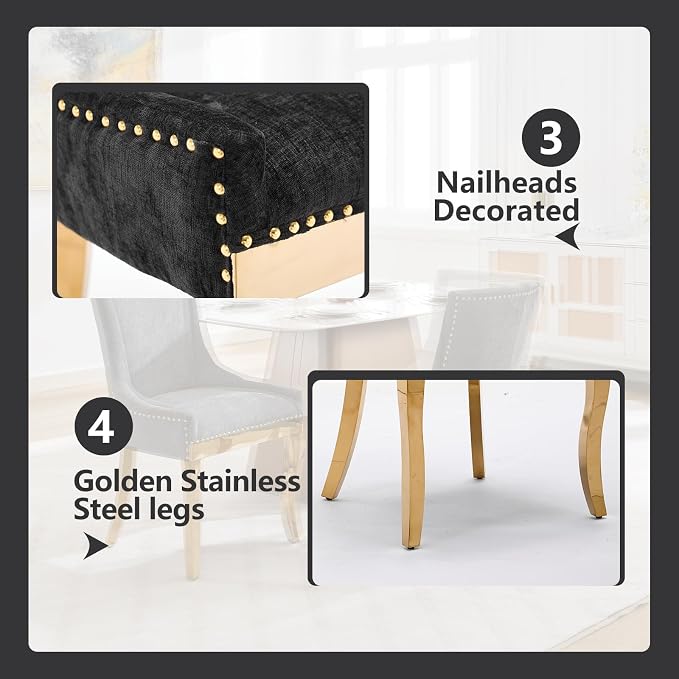 Upholstered Dining Chairs Set of 2, Modern Fabric Side Chairs - Image 6