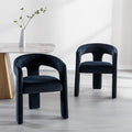 BESTANO Set of 2 Modern Velvet Fabric Upholstered Dining Chairs by BESTANO