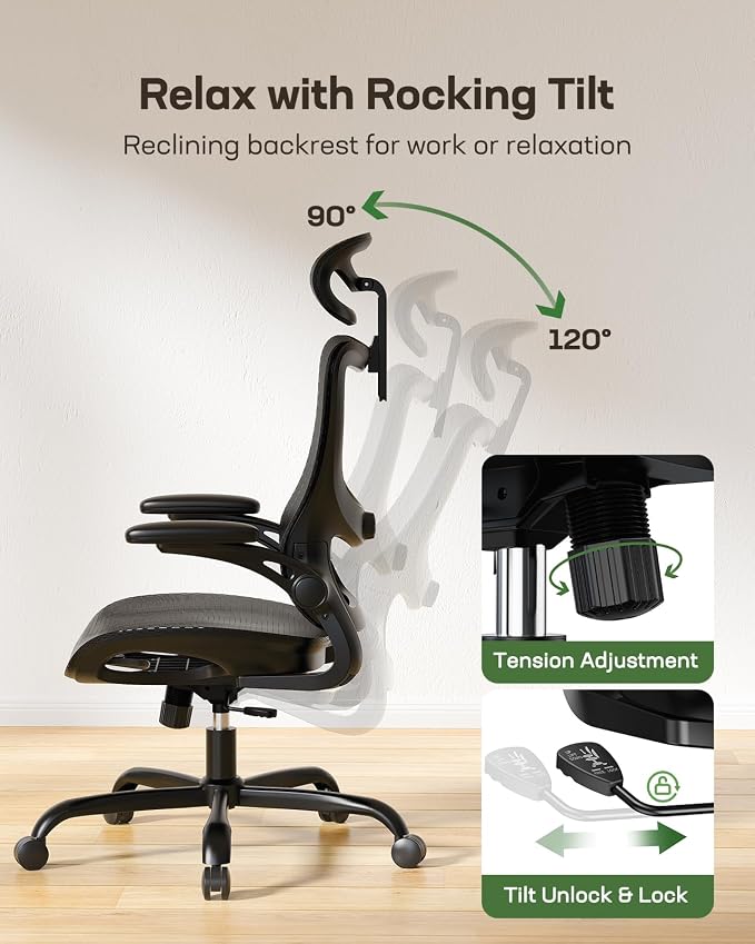 Marsail Ergonomic Mesh Office Chair High Back Home Office Desk Chair - Image 5
