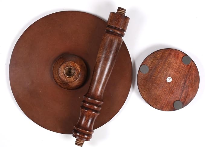 Handcrafted Round Coffee Table for Living Room – 18x21.5 Inch Wooden End Table - Image 5