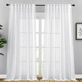 NICETOWN Living Room Curtains Linen Sheer, Rod Pocket & Back Tab Sheer Linen by NICETOWN
