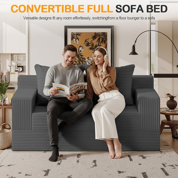 Erament Convertible Sofa Bed, Loveseat Folding Floor Futon Sleeper Sofa Couch - Image 7