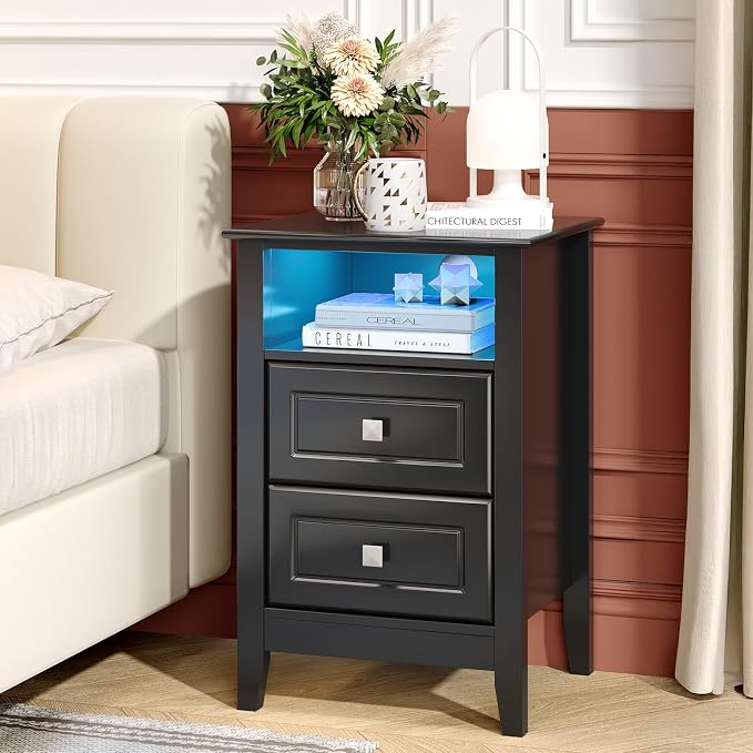 Bonnlo Black Nightstand Set of 2 - Image 9