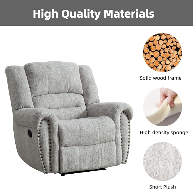CANMOV Manual Recliner Chair Set of 2, Classic and Traditional Manual Recliner - Image 5