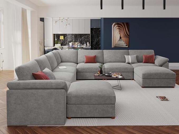 EASE MOOSE Oversized Sectional Modular Sofa, U Shape Sectional Couch Wide Deep - Image 3