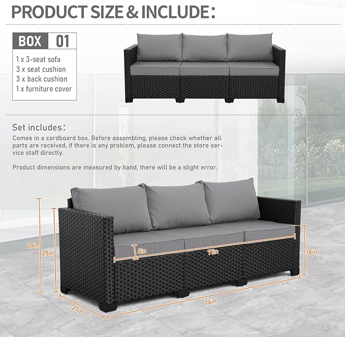 Rattan Star Patio Furniture Outdoor Couch Wicker Outdoor Furniture Patio Couch - Image 3