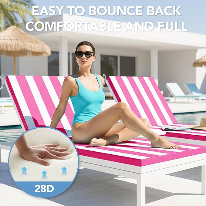 L'AGRATY Outdoor Lounge Chaise Cushion: 72x21x3 Inch Waterproof Lounge Chair - Image 3