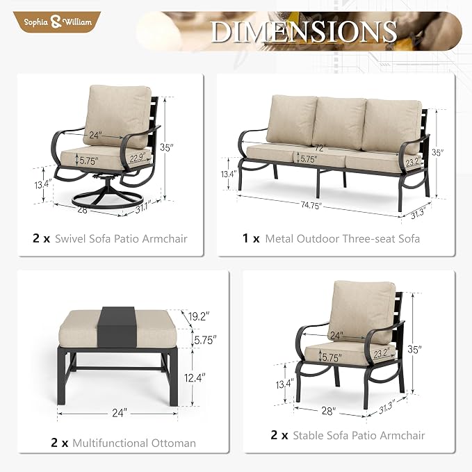 Sophia & William Patio Furniture Sets - Image 6