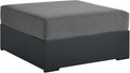 Modway Tahoe Aluminum Ottoman in Gray Charcoal by Modway