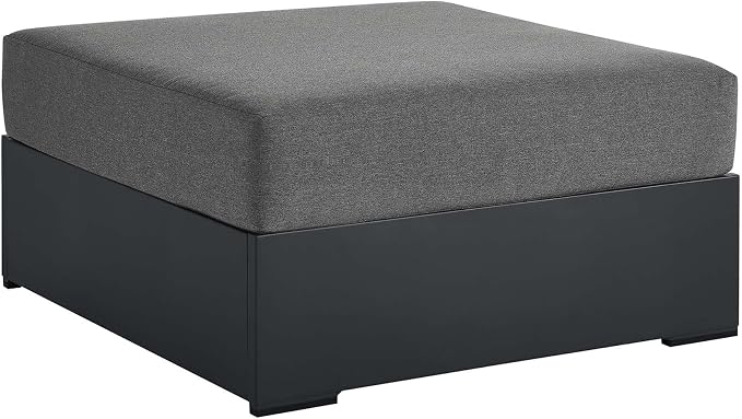 Modway Tahoe Aluminum Ottoman in Gray Charcoal by Modway