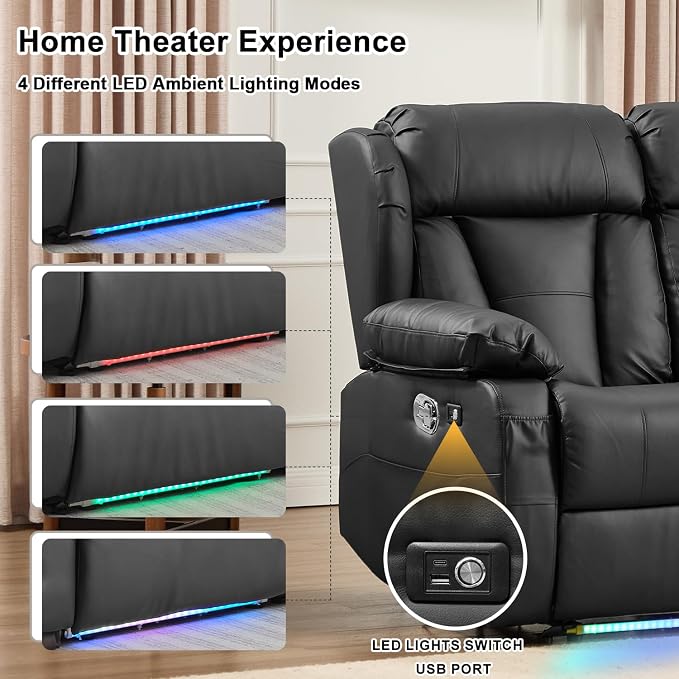 Loveseat Recliner Sofa, RV Recliner Couch, Manual Reclining Loveseat - Image 6
