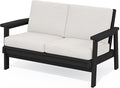 SERWALL HDPE Outdoor Patio Loveseat, All Weather Wood-Like Outdoor Sofa HDPE by SERWALL