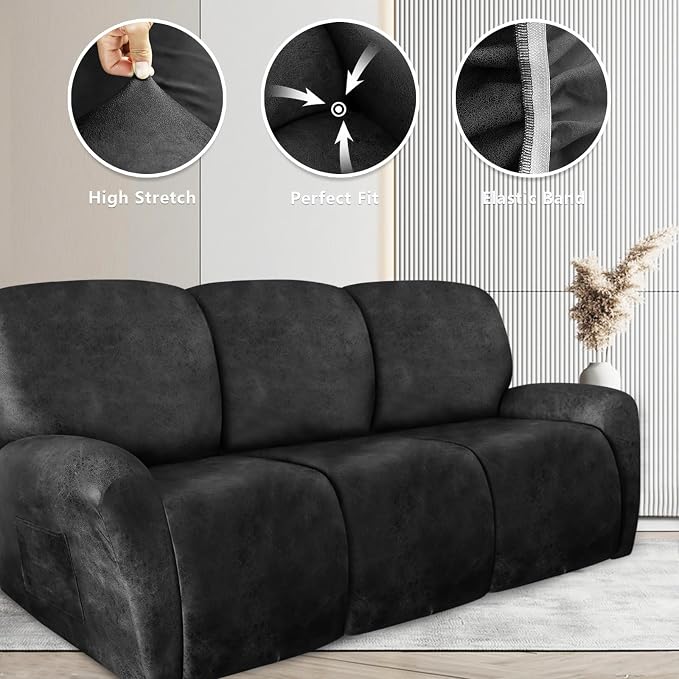 ANARACHON Recliner Couch Cover Leather Look Recliner Sofa Covers - Image 5