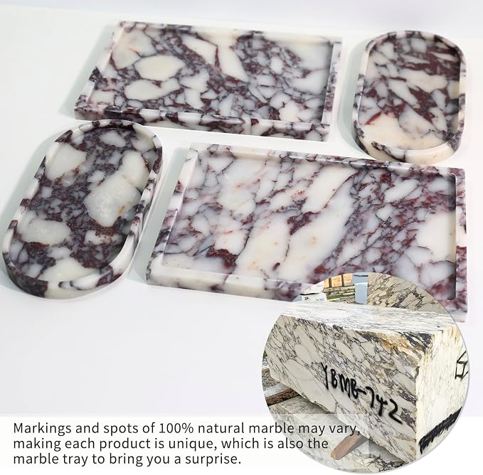 Real Luxurious Natural Marble Vanity Tray Genuine Marble Storage Tray - Image 3