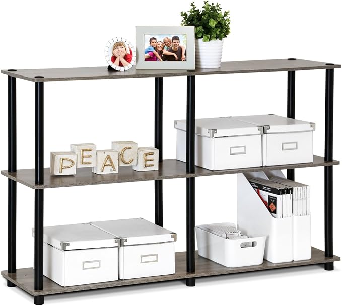 Furinno TURN-N-TUBE Storage Shelves, 3-Tier 47.4 Wide Book Shelf, Corner Shelf - Image 5