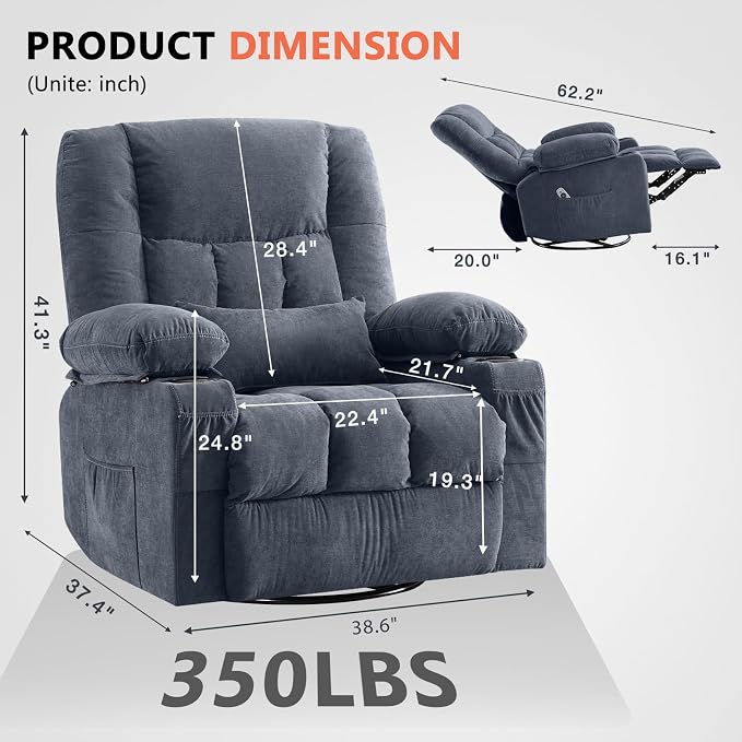 Swivel Rocker Recliner Chair - Image 2