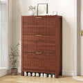 YOMILUVE Shoe Cabinet Storage for Entryway, Fluted Shoe Cabinet by YomiluveDesign