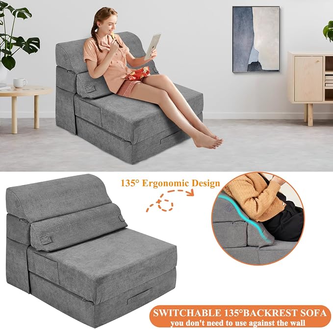 Foldable Sofa Bed for Adults Comfy Folding Sofa Bed, Convertible Sleeper Sofa - Image 4