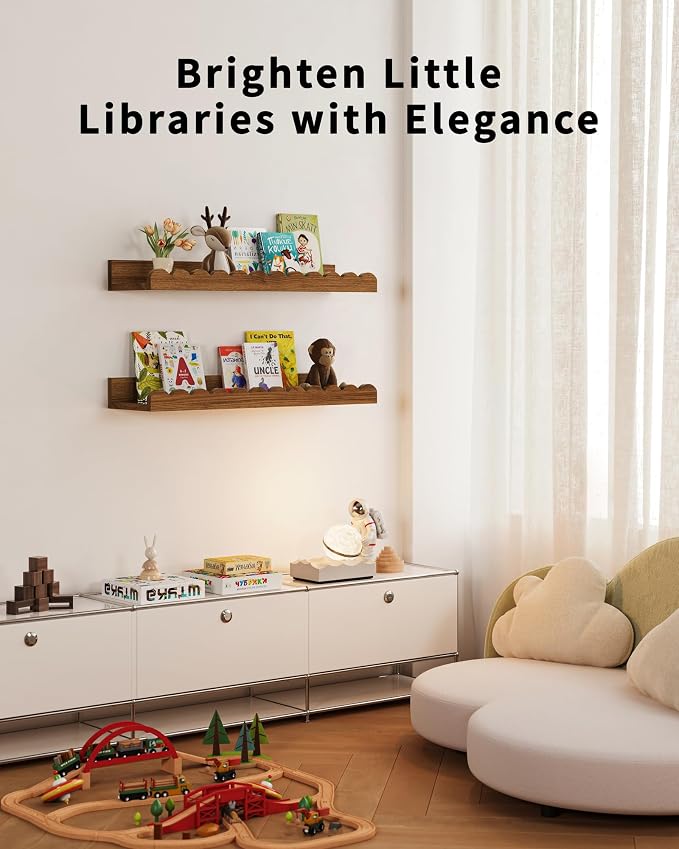 Shario Nursery Book Shelves, Floating Shelves - Image 4