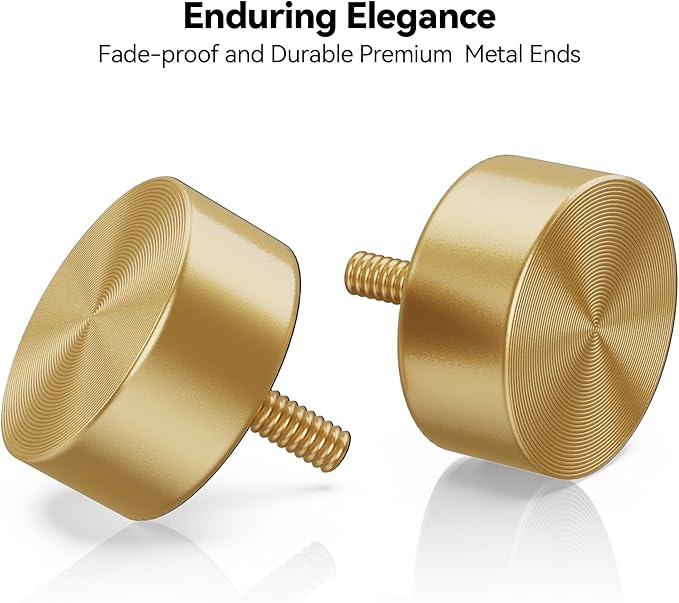 YaFex Heavy Duty Curtain Rods 32-120 Inch, 1 Inch Adjustable Gold Curtain Rod - Image 3