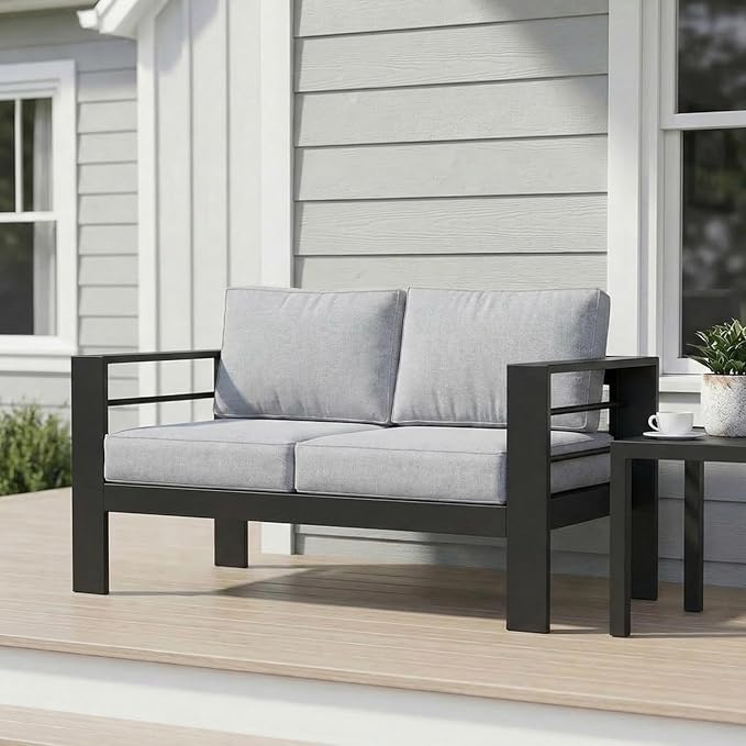 Wisteria Lane Metal Patio Furniture Sofa, All-Weather Outdoor Couch by WisteriaLane