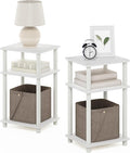 Furinno JUST Night Stand Set of 2, 3-Tier Turn-N-Tube Nightstand, Toolless by Furinno-FitsYourSpaceFitsYourBudget
