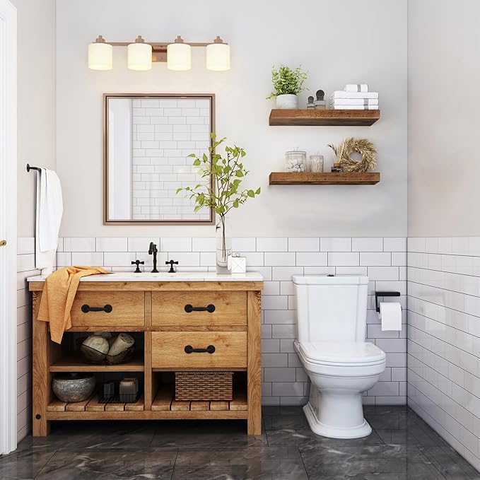 QEEIG Floating Shelves for Wall Bathroom Shelf Bedroom Kitchen Living Room - Image 2