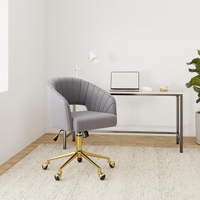 Home Office Chair Swivel Velvet Desk Chair Accent Armchair Upholstered Modern - Image 2