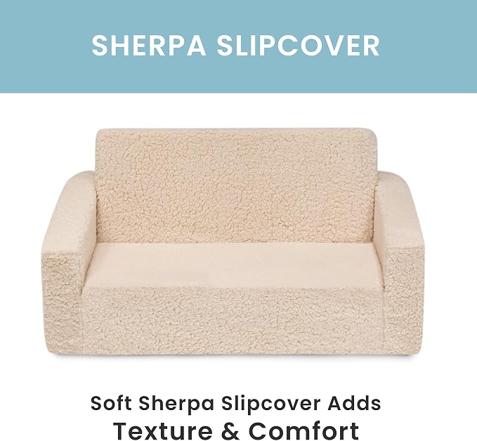 Delta Children Cozee Flip-Out Sherpa 2-in-1 Convertible Sofa to Lounger - Image 6