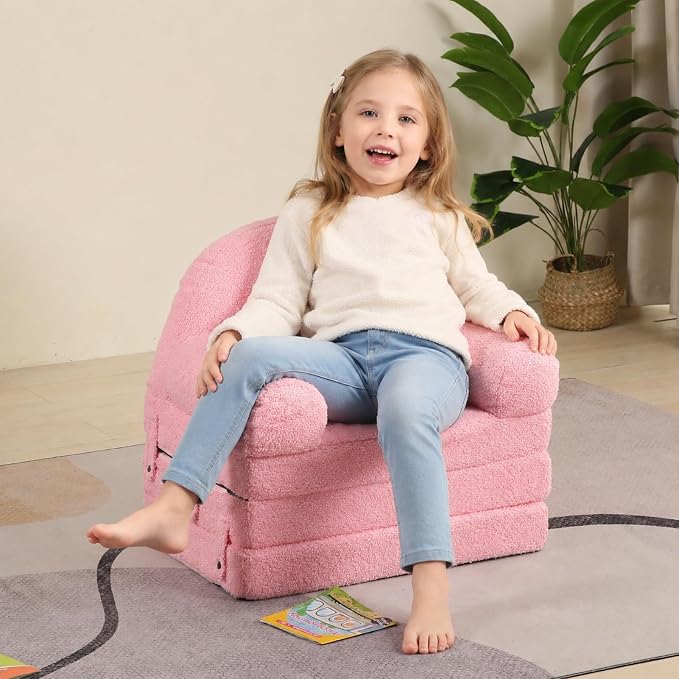 MOMCAYWEX Kids Sofa, Sherpa Couch - Image 6