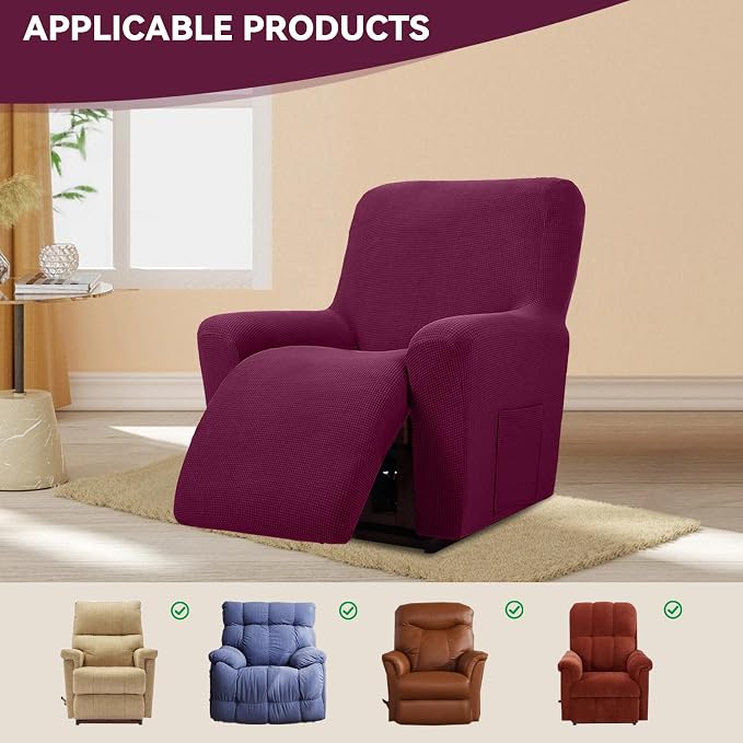 Cupuamon Recliner Chair Covers, Lazy Boy Recliner Covers Stretch Reclining - Image 5