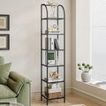 Hzuaneri Bookcase Bookshelf, Tempered Glass Arched Bookshelf by Hzuaneri
