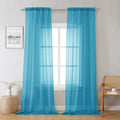Lecloud Turquoise Sheer Curtains 96 Inches Long 2 Panels, Elegant Gauzy Airy by Lecloud