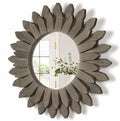 Honiway Farmhouse Wall Decor Mirror 12 inch Sunburst Boho Wood Mirror Rustic by Honiway
