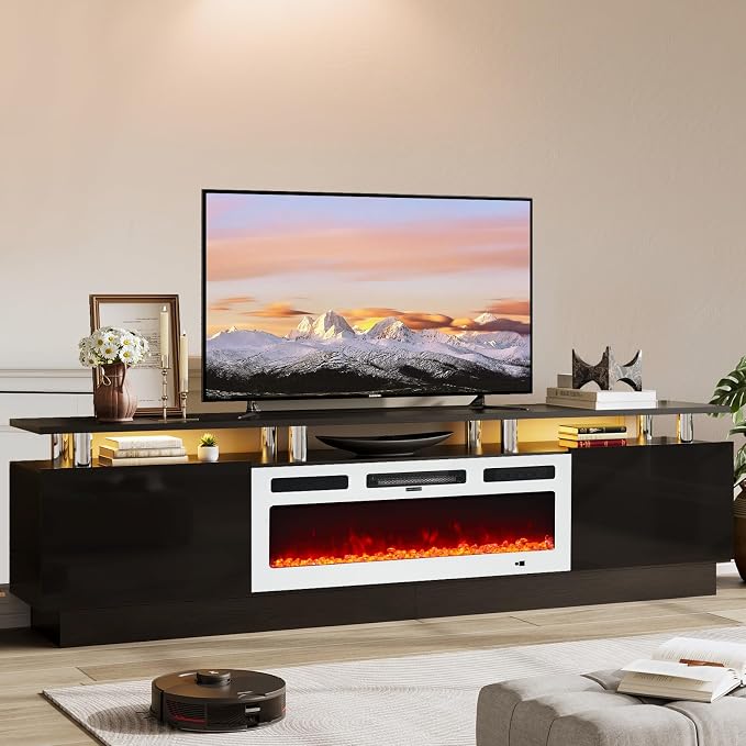 80" TV Stand for Living Room, Modern Entertainment Center & Media Console by Unknown